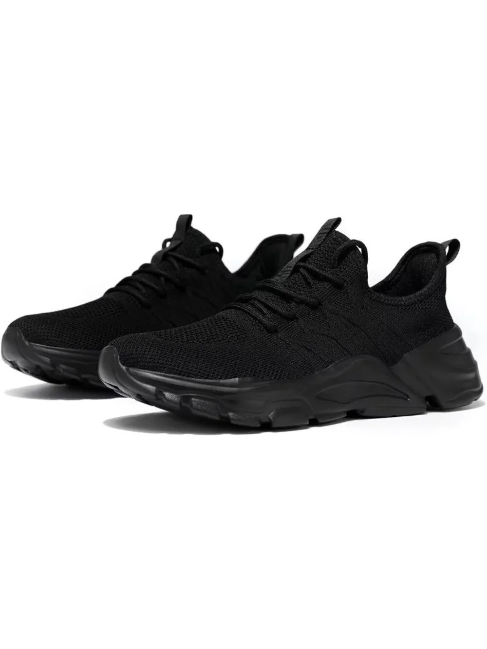Men's Black Rubber Non Slip Breathable Lightweight Fashion Athletic Sneakers